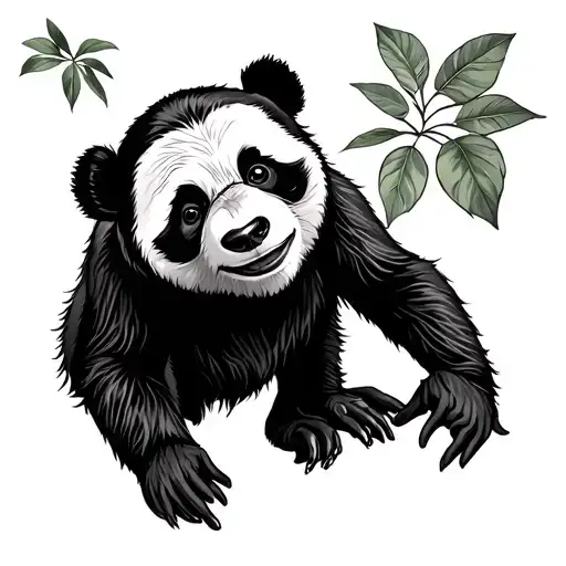 panda, monkey, sloth, dog tattoo design idea