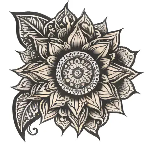 name Irina, sonne, mandala design incorporating tattoo design idea