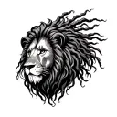lion dreadlocks tattoo design idea