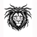 lion dreadlocks tattoo design idea