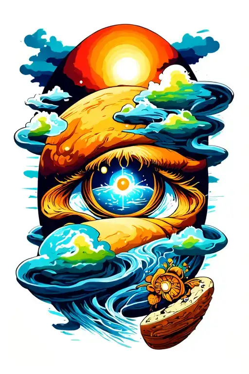 Flat Earth tattoo design idea