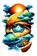 Flat Earth tattoo design idea