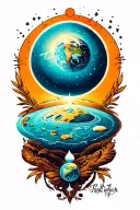 Flat Earth tattoo design idea