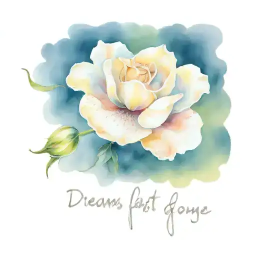 text 'Dreams last for so long, even after you're gone' tattoo design idea