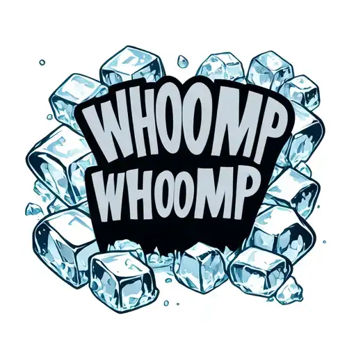 whoomp whoomp words with ice cubes around it  tattoo design idea