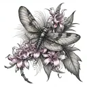 dragonfly on fireweed tattoo design idea