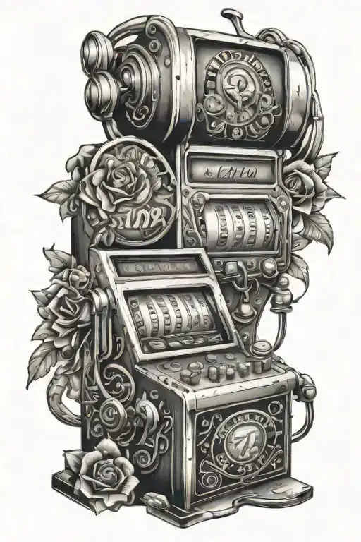 slot machine showing 777 tattoo design idea
