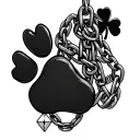 chains, straps, strings, Wiktoria, Oskar, M, dog paw, four -leaf clover, diamond, bead tattoo design idea