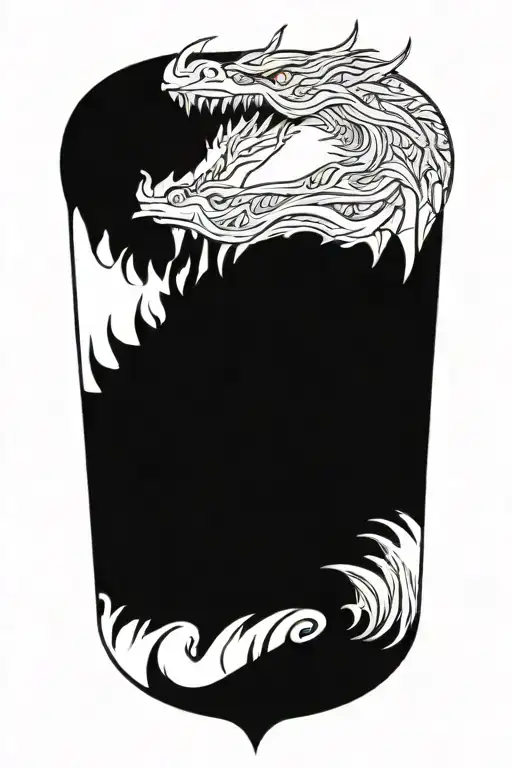 mid evil dragon face tattoo design idea