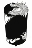 mid evil dragon face tattoo design idea