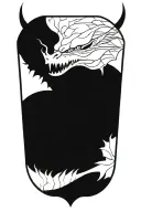 mid evil dragon face tattoo design idea