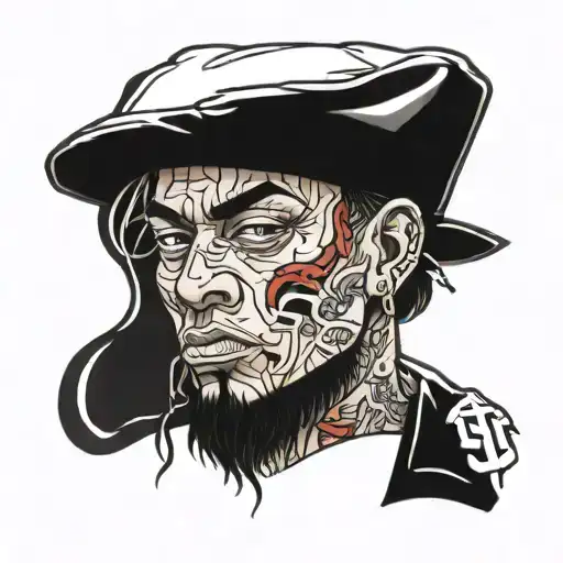 trap gang member tattoo design idea