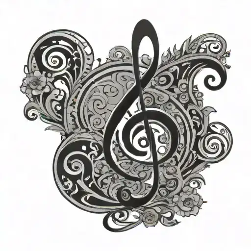 bass clef tattoo design idea