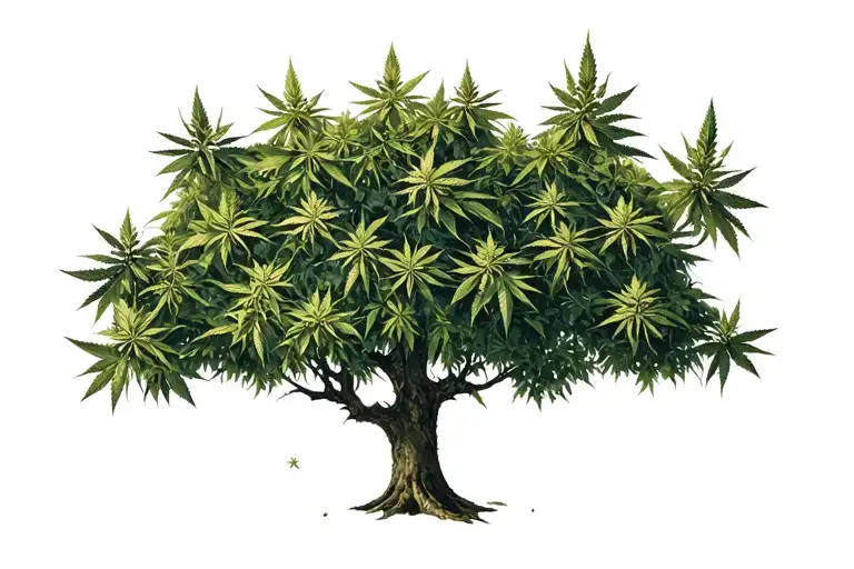 Walnut tree, and incorporate weed tattoo design idea
