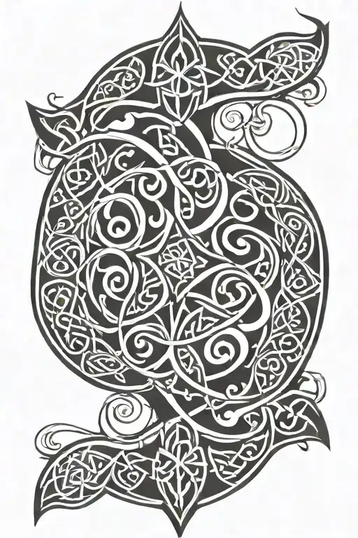 Irish Celtic tribal patterns tattoo design idea