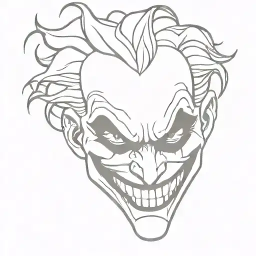joker smile face tattoo design idea