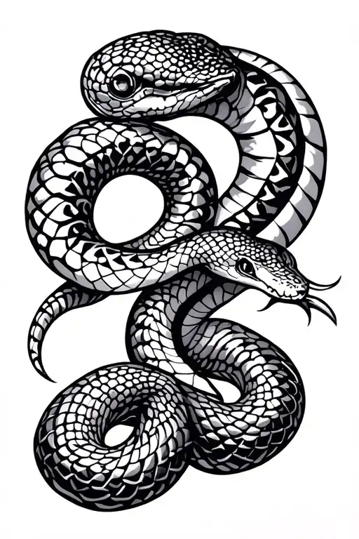 snake tattoo eating its own tail tattoo design idea