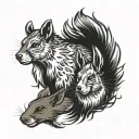 squirrel and moose head based off tv show supernatural tattoo design idea