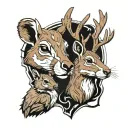 squirrel and moose head based off tv show supernatural tattoo design idea