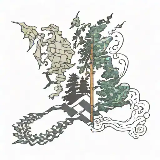 Scotland and Canada intertwined tattoo design idea