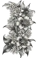 daffodil and lily of the valley viking tattoo design idea