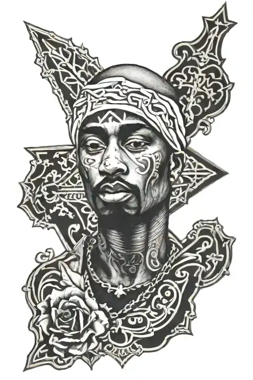 cross tupac had tattoo design idea