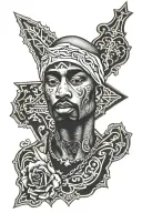 cross tupac had tattoo design idea