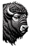 Bison head tattoo design idea