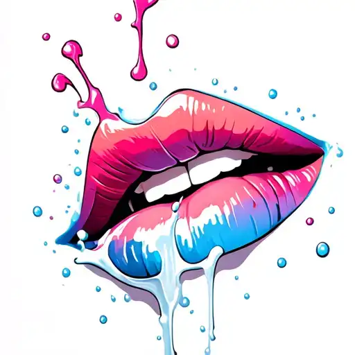lips with milk tattoo design idea