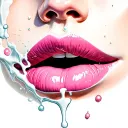 lips with milk tattoo design idea