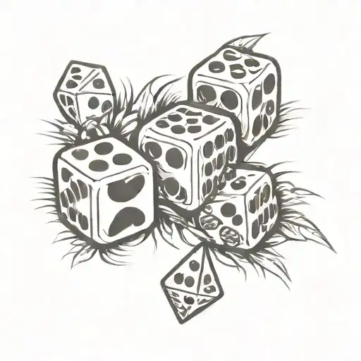 dice rolling tattoo design idea