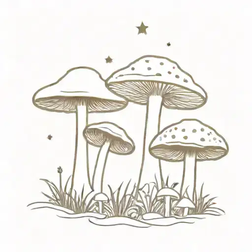 I want a small matching tattoos for sisters mushroom tattoo design idea