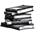 books stacked tattoo design idea