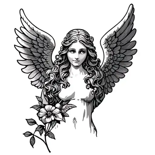 2x2 inch tattoo angel for mom tattoo design idea