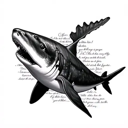 whale shark and Bible verse incorporated tattoo design idea