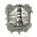 Lighthouse old school tattoo design idea