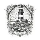 Lighthouse old school tattoo design idea
