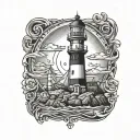 Lighthouse old school tattoo design idea