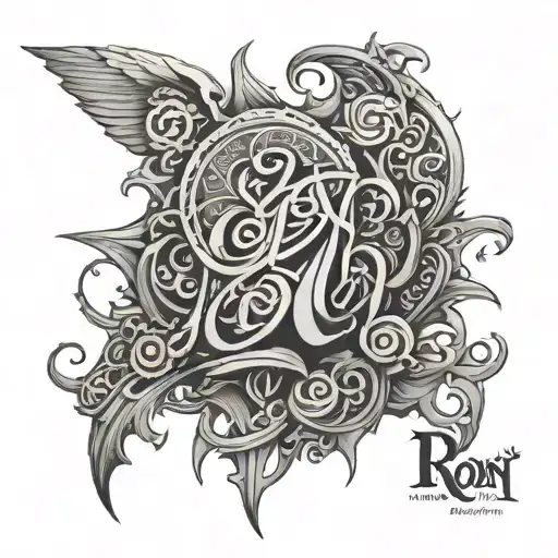 Rinan Rohan Name Tattoo sleeve tattoo design idea
