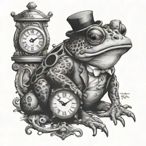 baron saturday, toad, clock tattoo design idea
