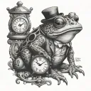baron saturday, toad, clock tattoo design idea