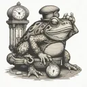 baron saturday, toad, clock tattoo design idea