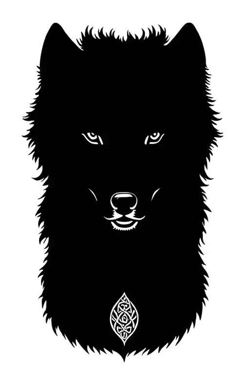 Celtic Mandala with a Wolf tattoo design idea