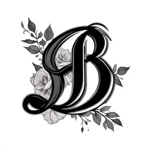 Cursive B tattoo design idea