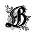 Cursive B tattoo design idea