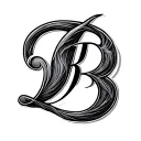 Cursive B tattoo design idea