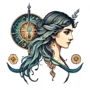 Virgo and Aquarius symbol tattoo design idea