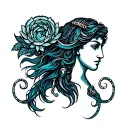 Virgo and Aquarius symbol tattoo design idea