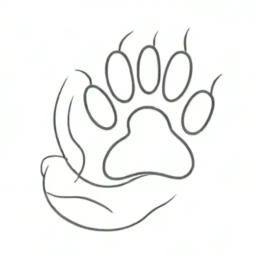 cat paw print forming tattoo design idea