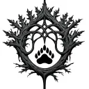 Celtic oak tree of life with small bear paw print inside tattoo design idea